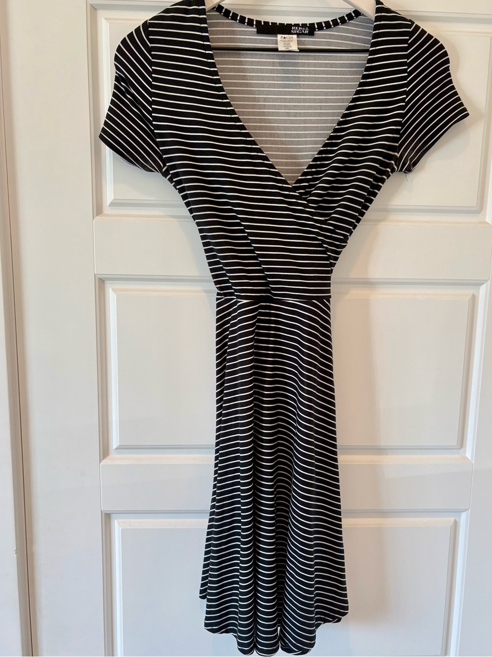 Black and White Striped Mini Dress